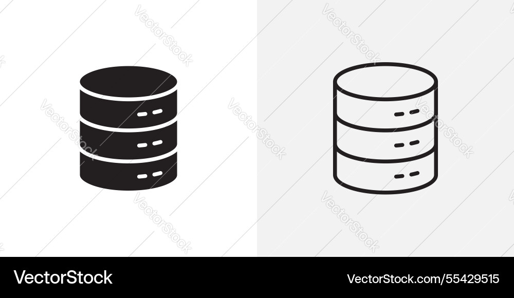 Database icons pack for apps and ui ux desigs Vector Image