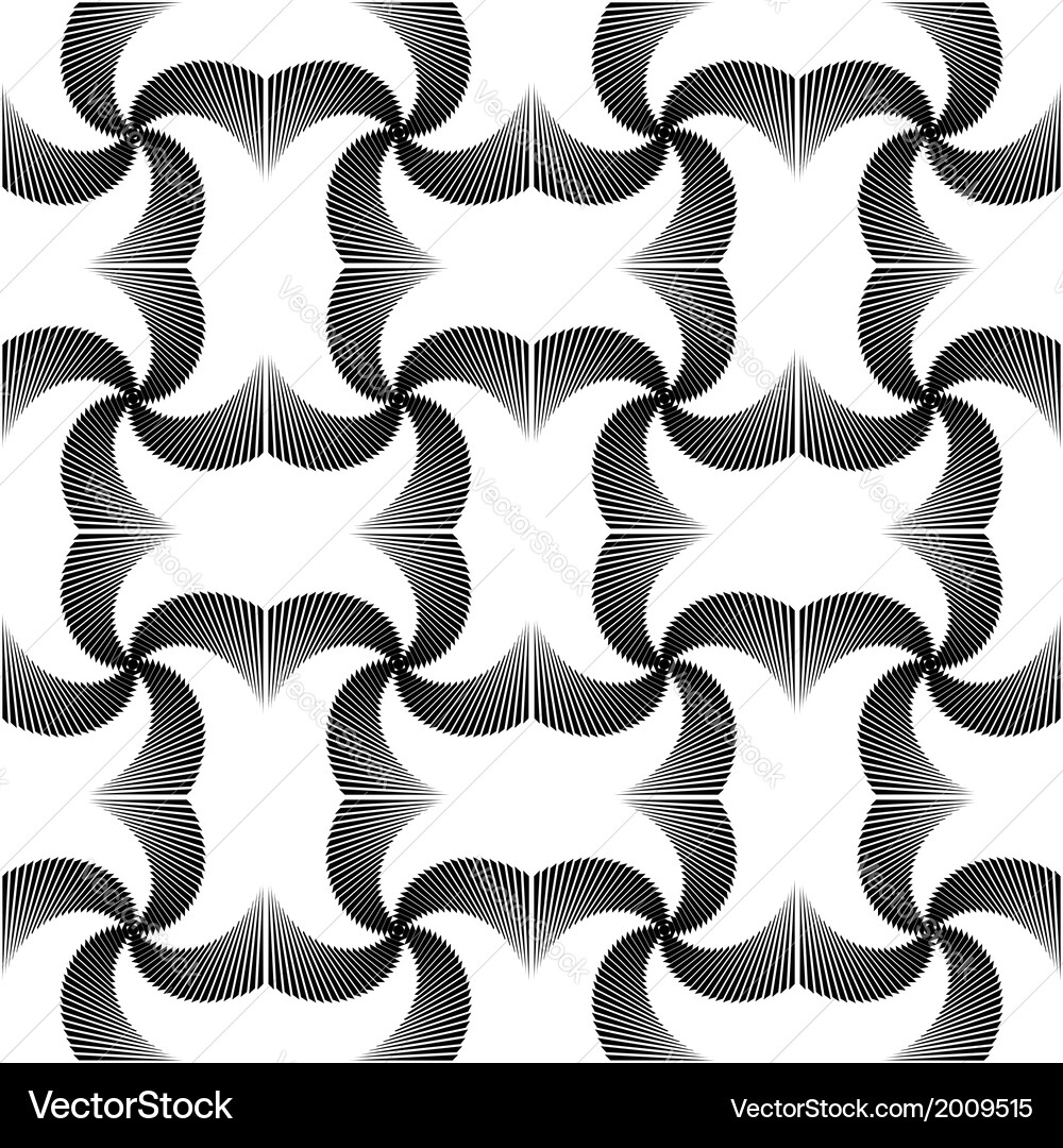 Design seamless uncolored twirl movement pattern Vector Image