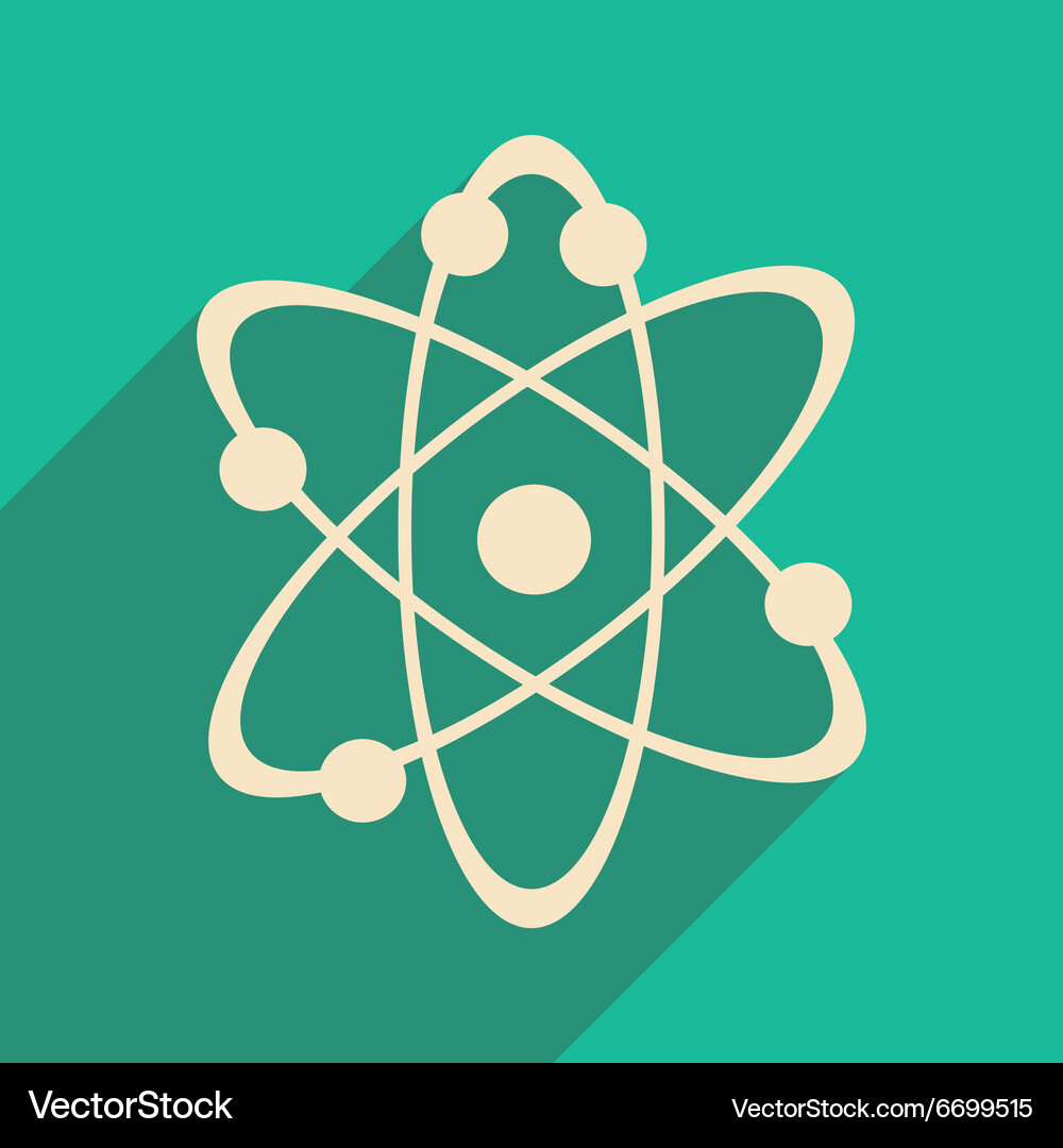 Flat with shadow icon and mobile application atoms Vector Image