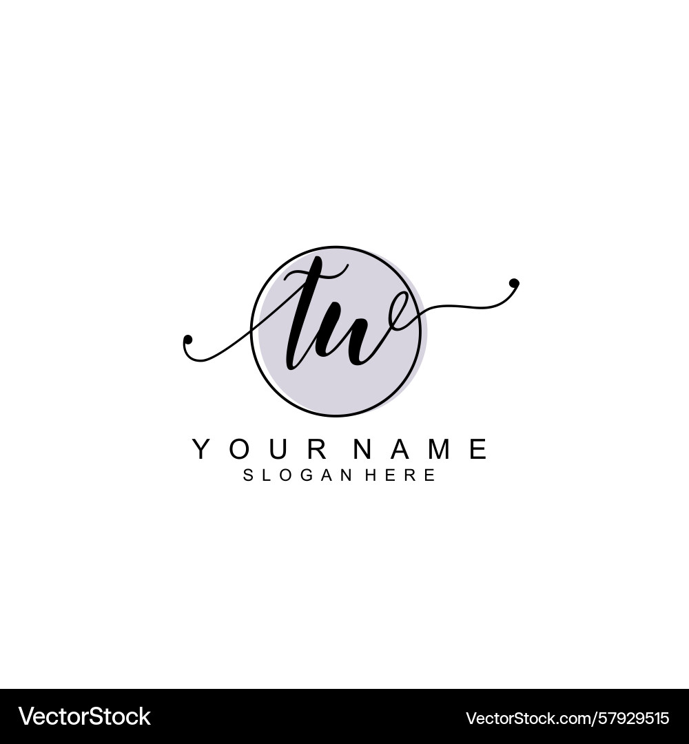 Handwriting logo concepts with initial tw Vector Image