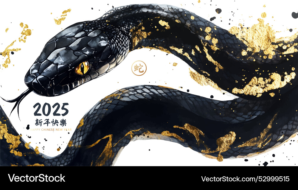 Happy chinese new year 2025 of the snake Happy chinese new year 2025 of the snake vector image