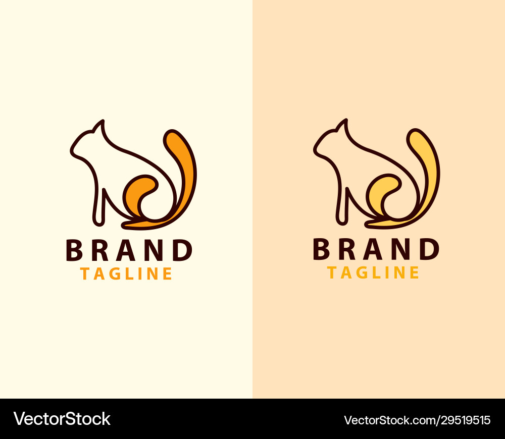 Image an cat line art design Vector Image
