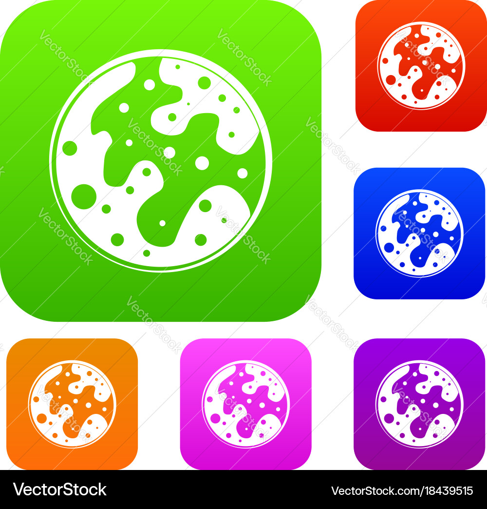 Mars set color collection Vector Image