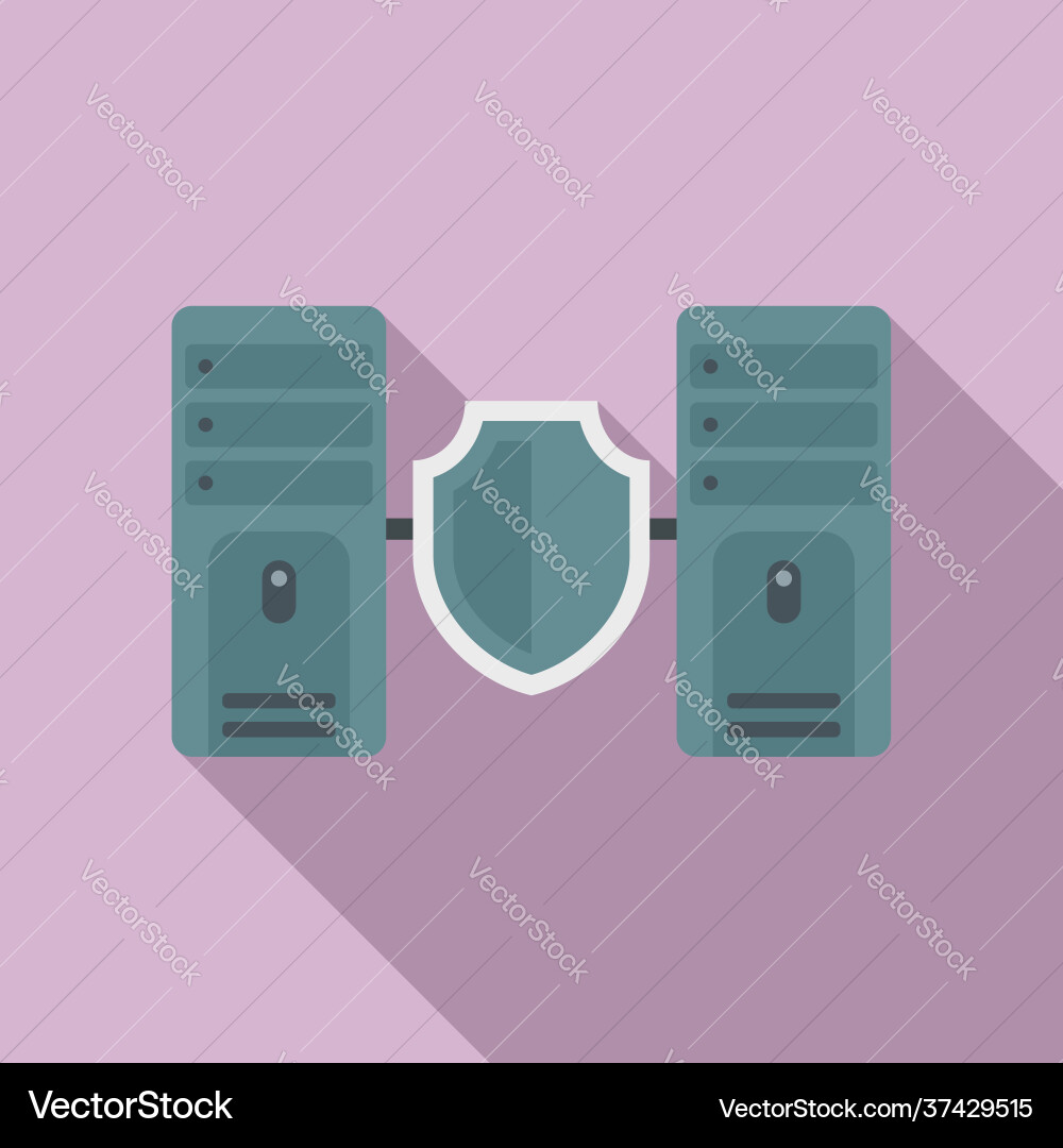 Server authentication icon flat style Server authentication icon flat style vector image