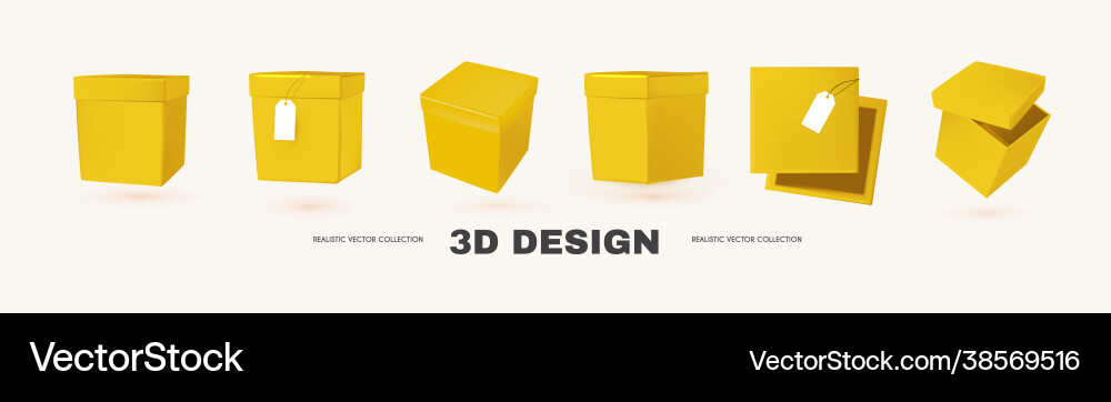 3d box collection in different view delivery 3d box collection in different view delivery vector image