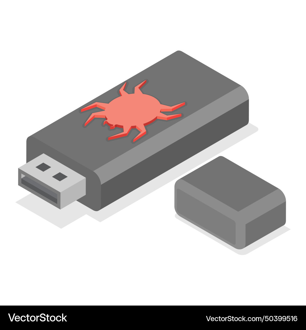 3d isometric flat set of hacker icons item Vector Image
