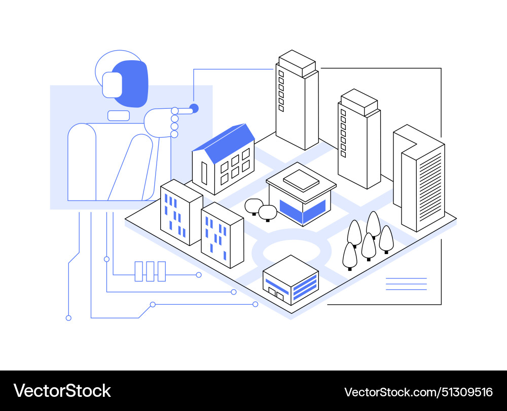 Ai-driven 3d modeling abstract concept Ai-driven 3d modeling abstract concept vector image