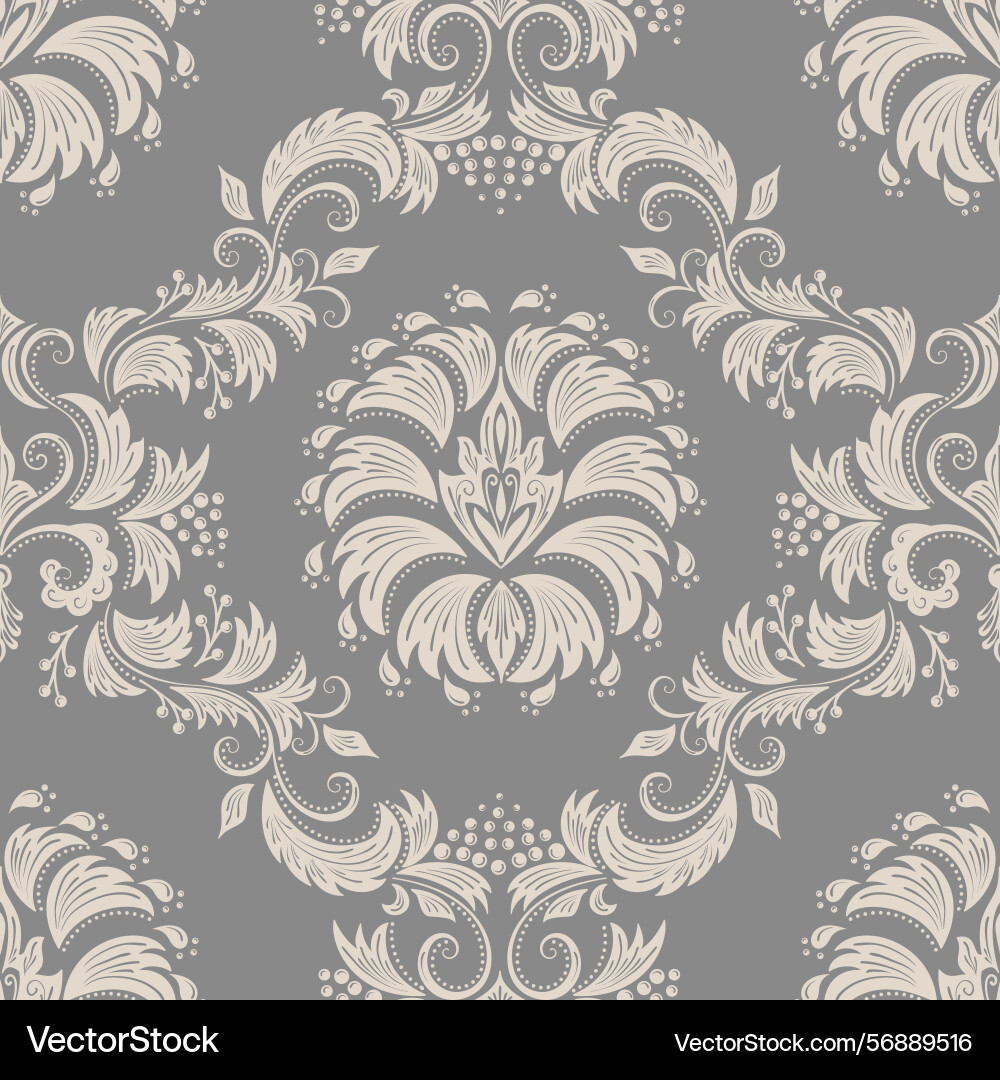 Damask seamless pattern element vintage classical Damask seamless pattern element vintage classical vector image