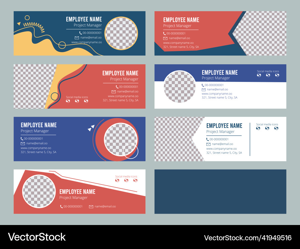 Email signature professional web design ui Email signature professional web design ui vector image