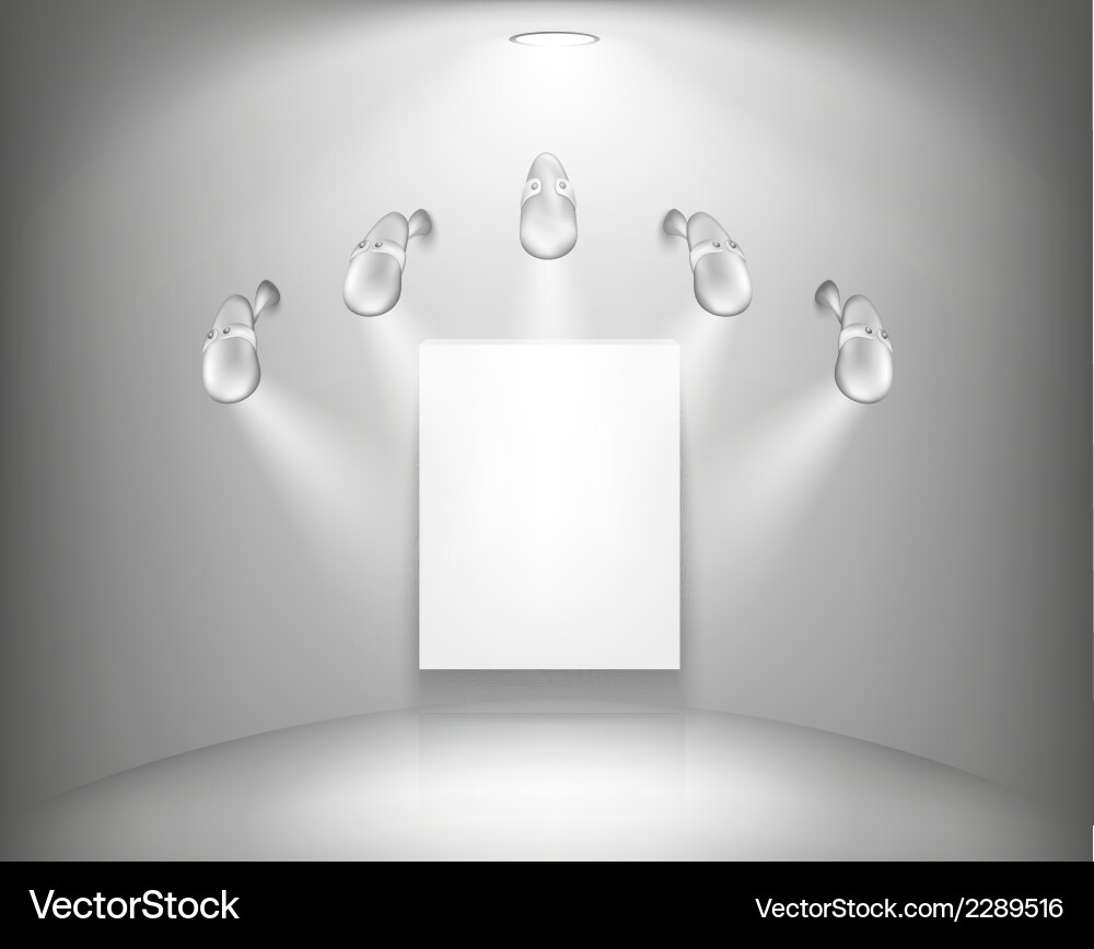 Gallery with empty frame vector image