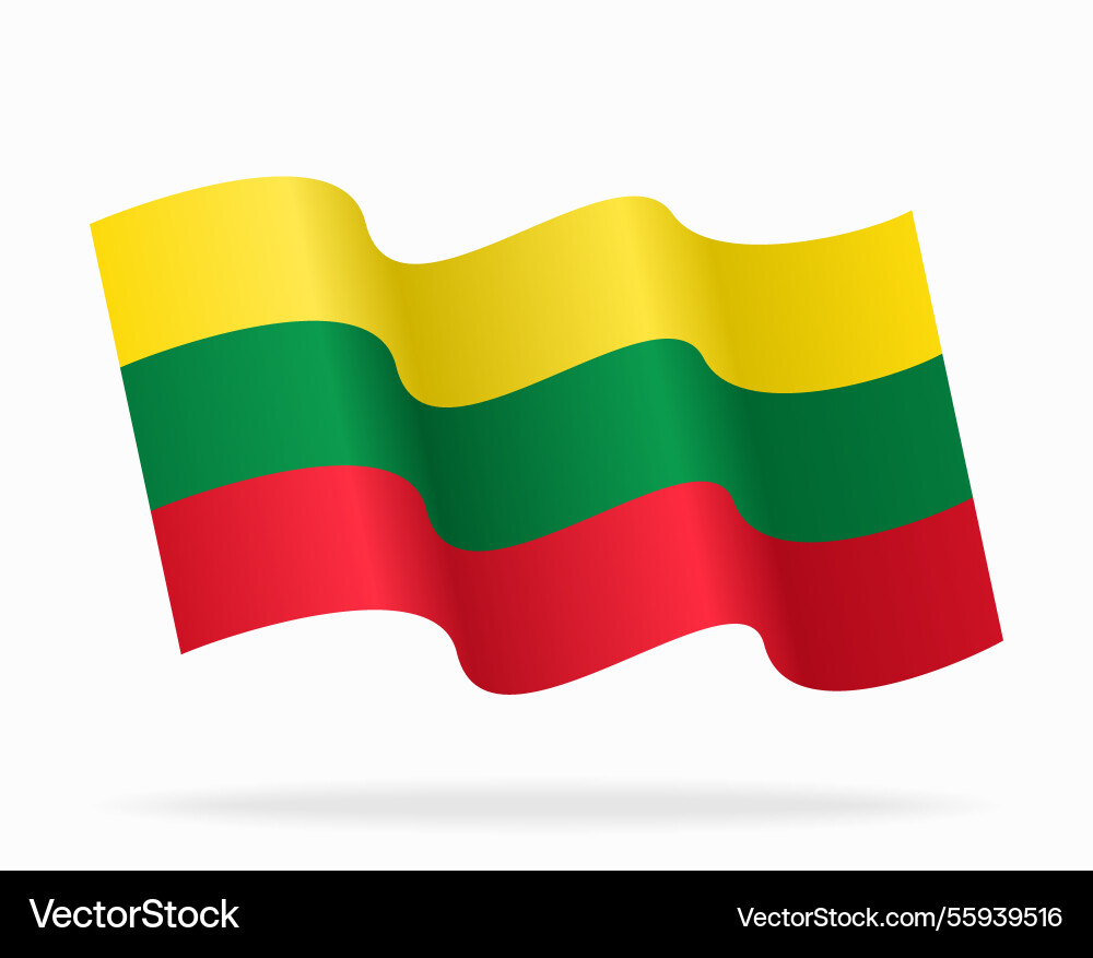 Lithuanian flag wavy background layout Lithuanian flag wavy background layout vector image
