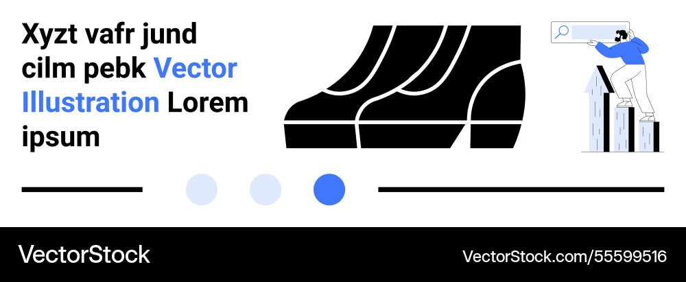 Man analyzing growth on bar graph with search icon Man analyzing growth on bar graph with search icon vector image