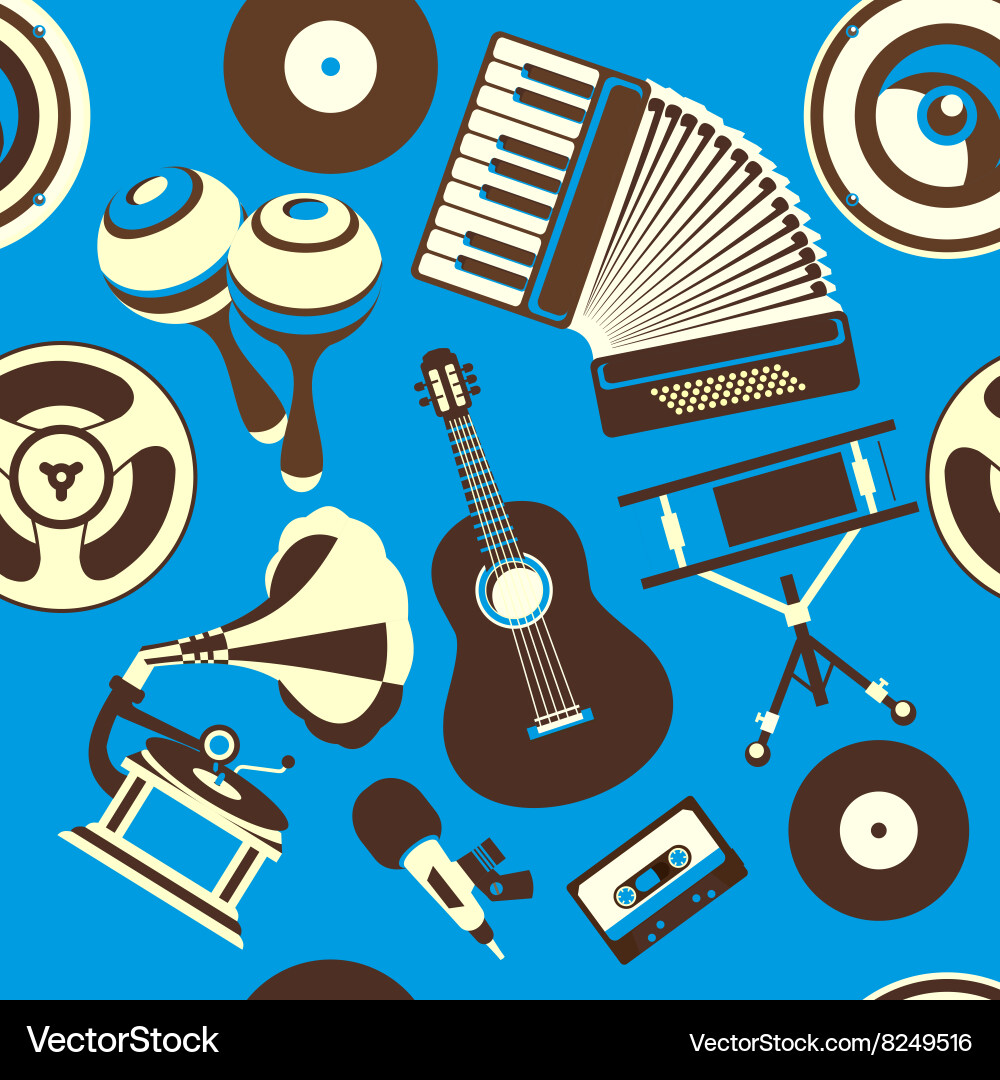 Musical instruments seamless pattern Vector Image