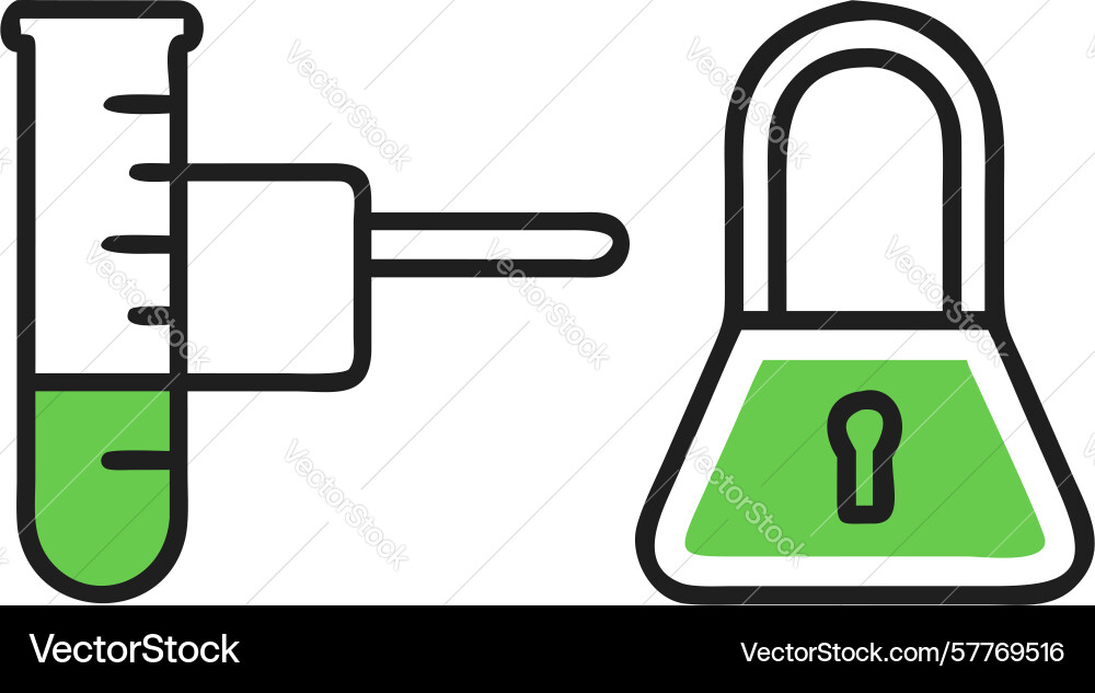 Secure scientific data lab equipment lock design Vector Image