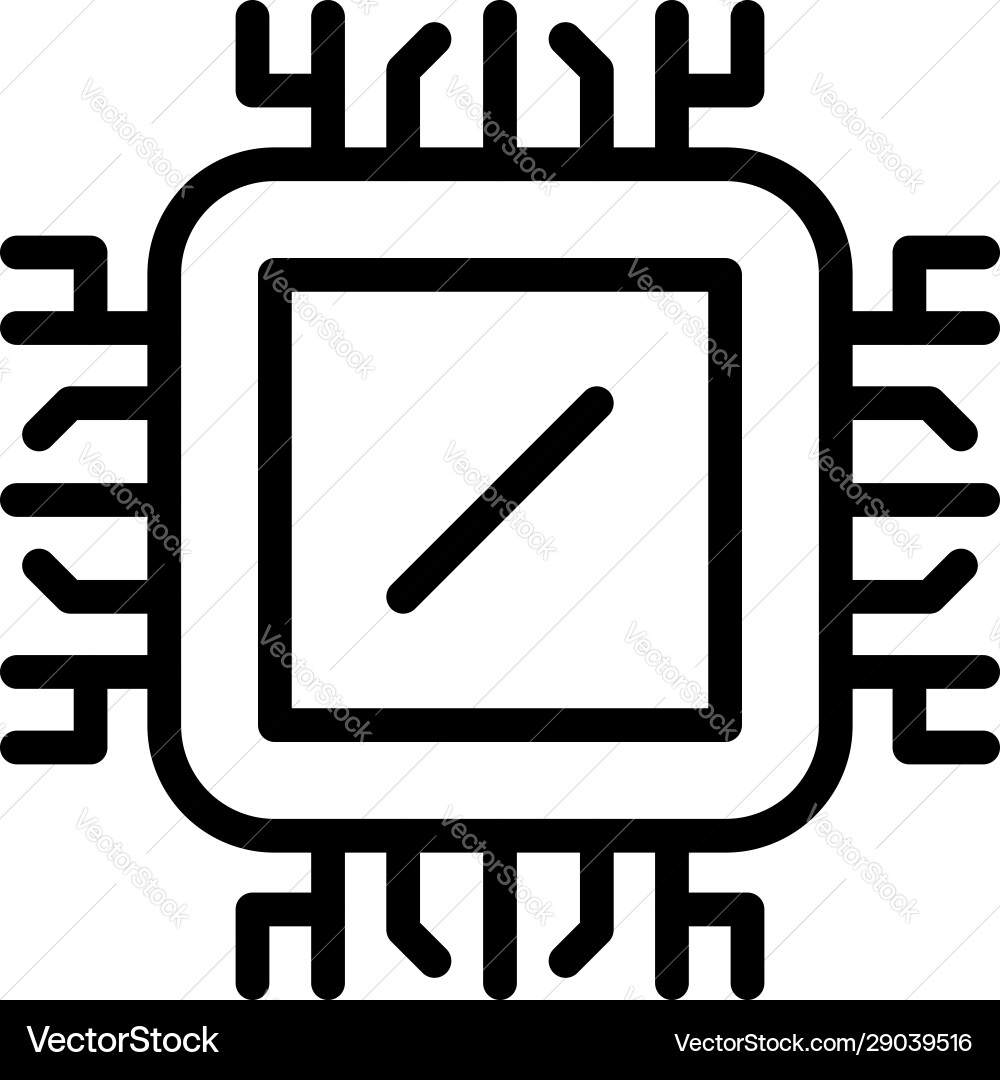 Think cpu icon outline style Vector Image