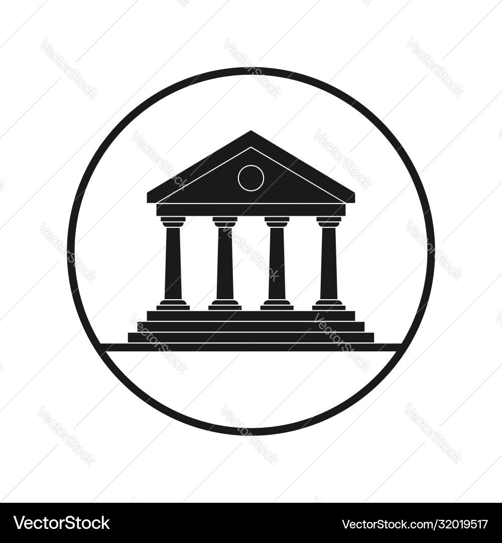 Building Icon - Classical Architecture vector image