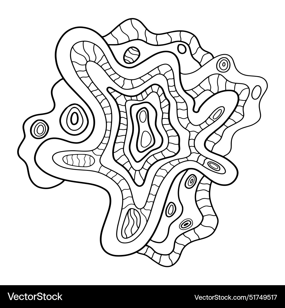 Creative fantasy doodle abstraction for coloring Creative fantasy doodle abstraction for coloring vector image