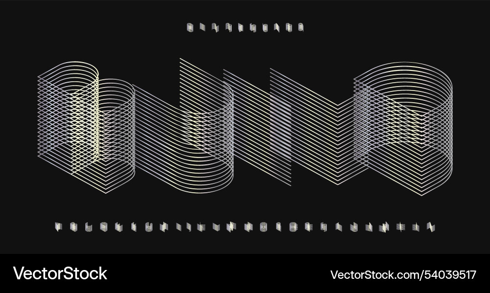 Dimensional 3D Lettering Effect Vector Image
