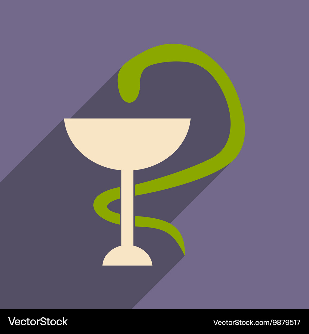 Flat with shadow icon and mobile application snake Vector Image
