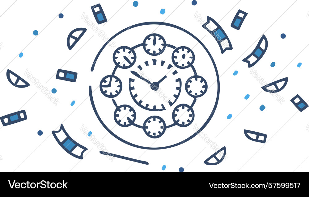 Gears arranged in circular clockwork pattern vector image