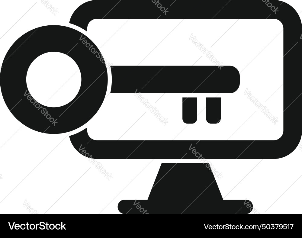 Locked monitor hacker icon simple robbery Vector Image