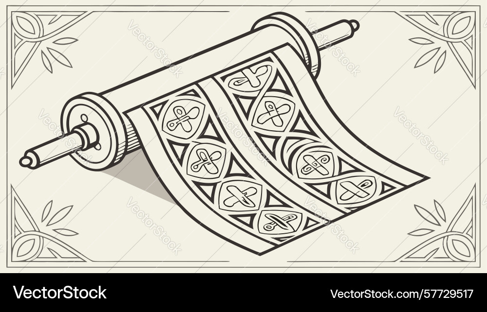 Ornate blank scroll for text or decree display vector image