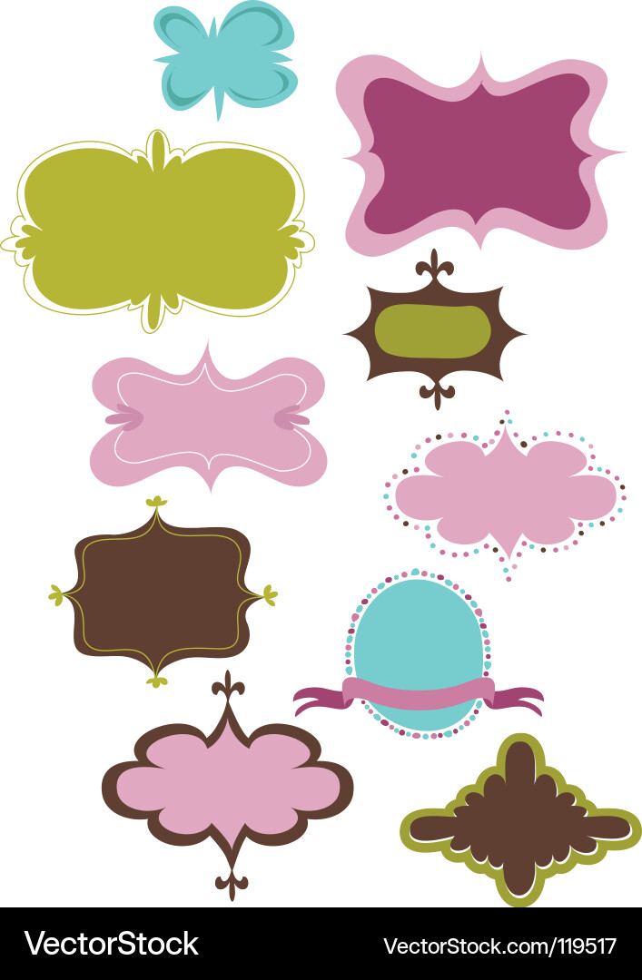 Retro Butterfly Frames Vector Image