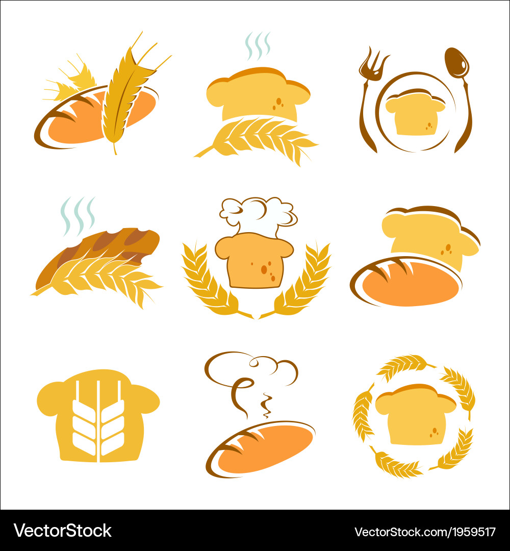 Symbols of bread Royalty Free Vector Image VectorStock