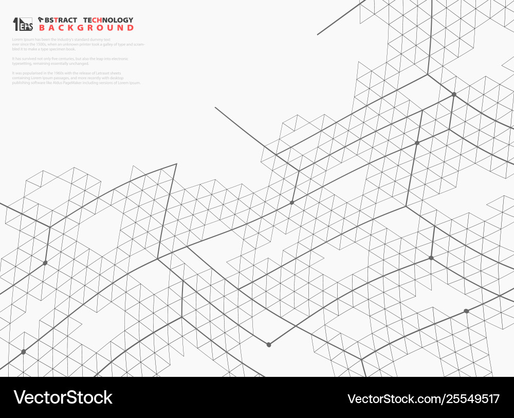 Tech Mesh Hexagon Structure vector image