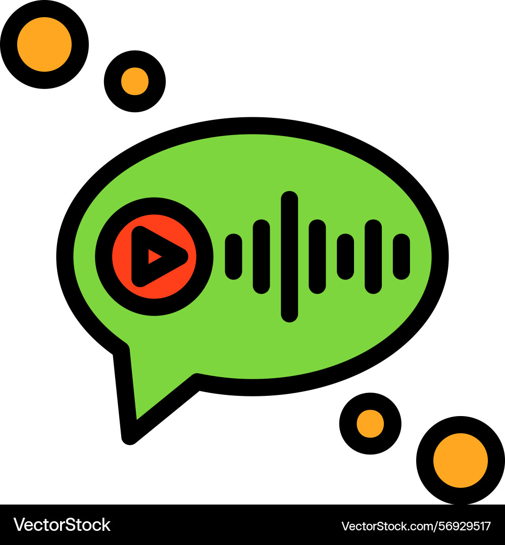 Voice message line filled style icon design vector image