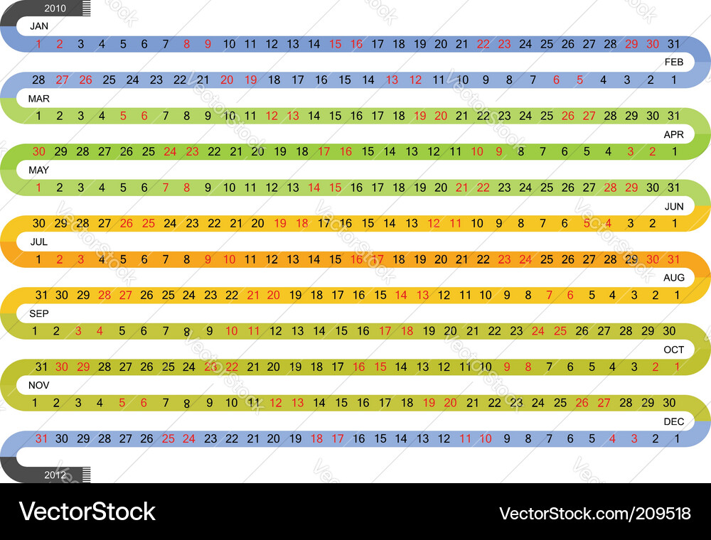 2011 Calendar Print Vector Image