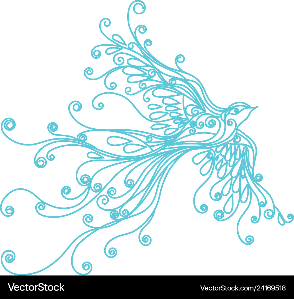 Bird in patterns monograms Bird in patterns monograms vector image