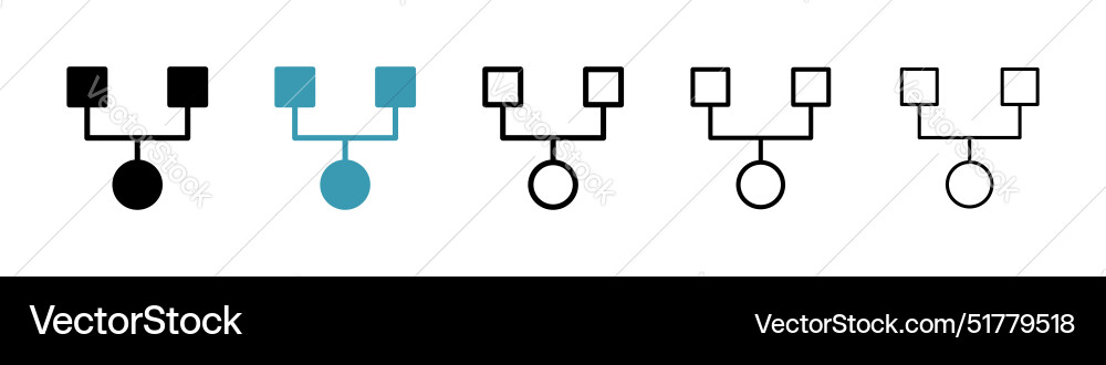 Code fork icon set merge data request symbol Vector Image