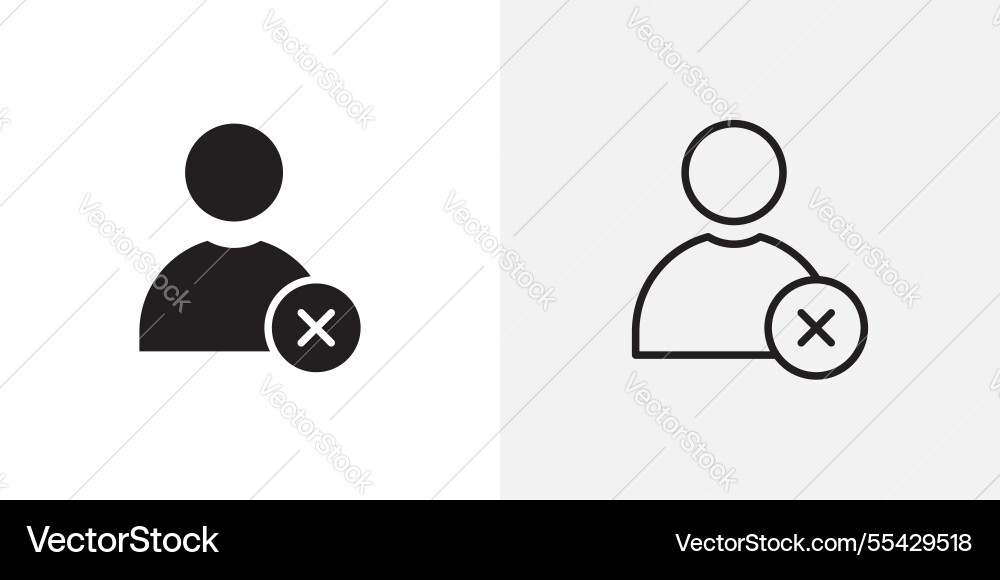 Delete user icons pack for apps and ui ux desigs Vector Image