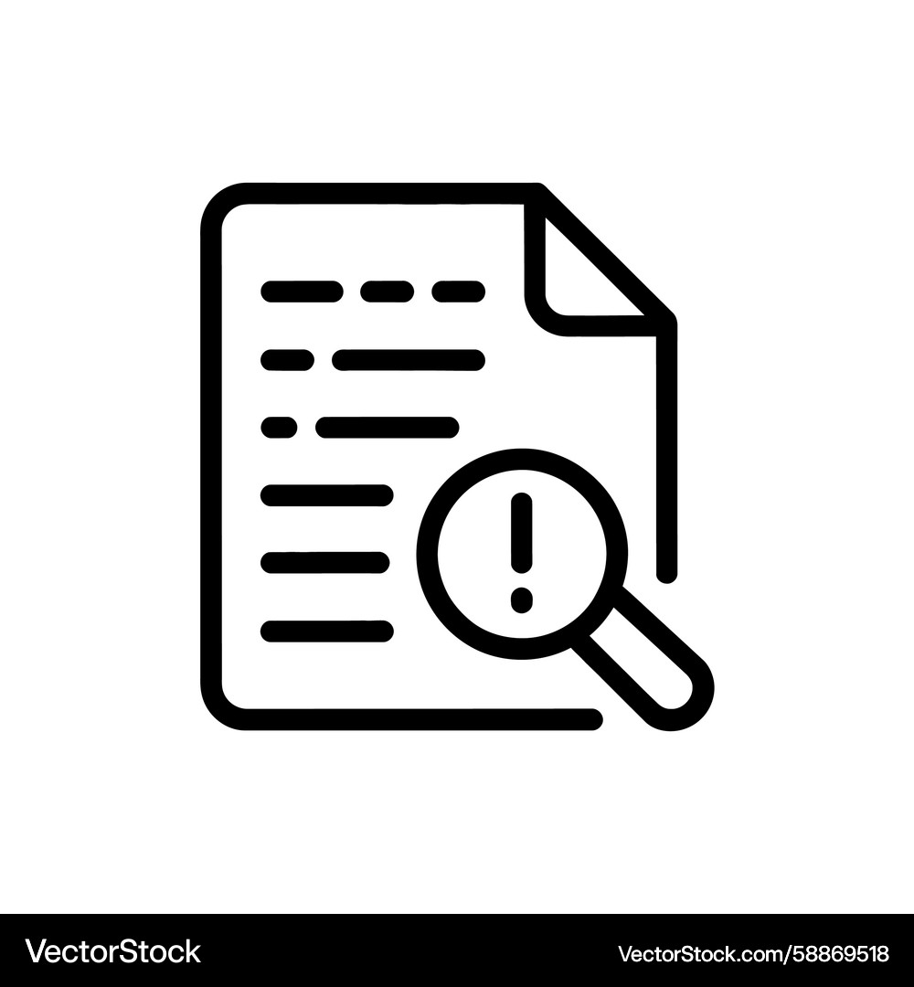 Document with an exclamation point under Vector Image