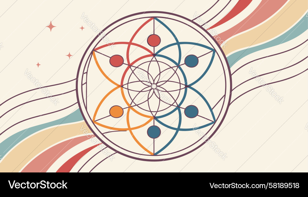 Dynamic Mandala Art with Wave Patterns Vector Image