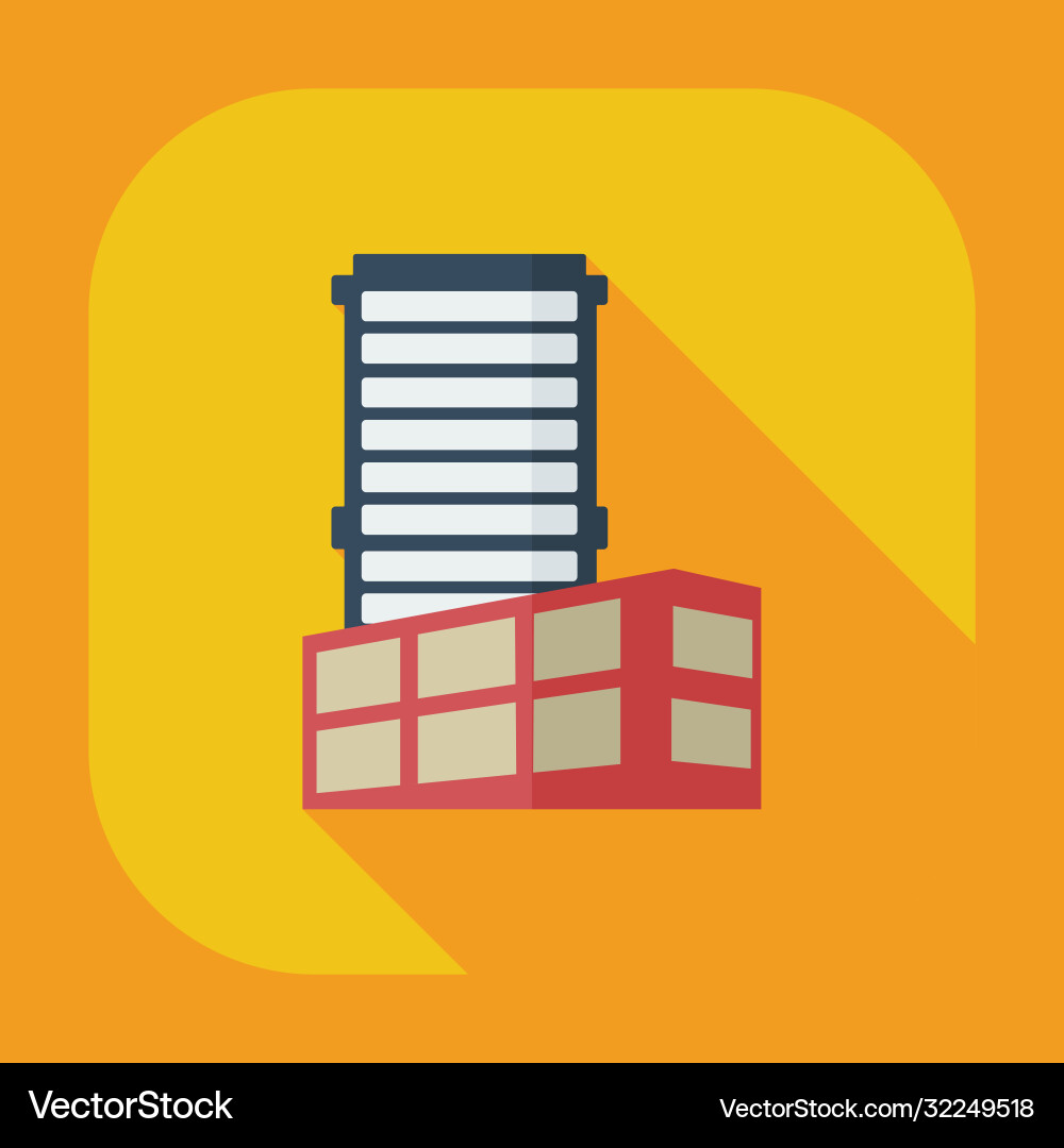 Flat modern design with shadow icons building Vector Image