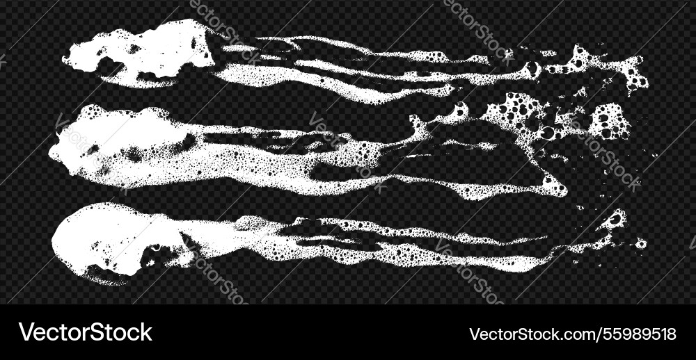 Foam soap texture set with splash and sponge Foam soap texture set with splash and sponge vector image
