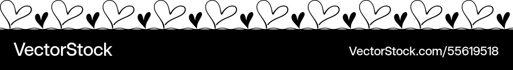 Heart border frame divider in horizontal line Heart border frame divider in horizontal line Vector Image