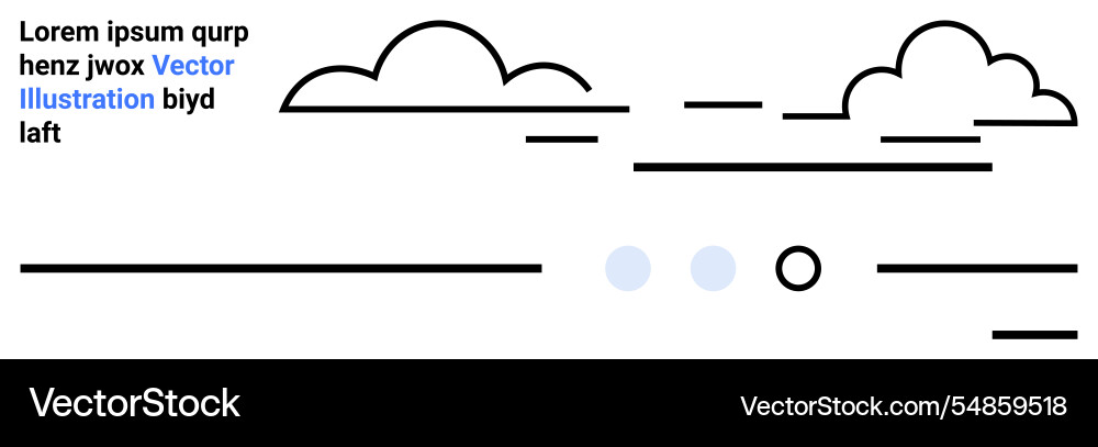 Minimalistic line art with clouds text Minimalistic line art with clouds text vector image