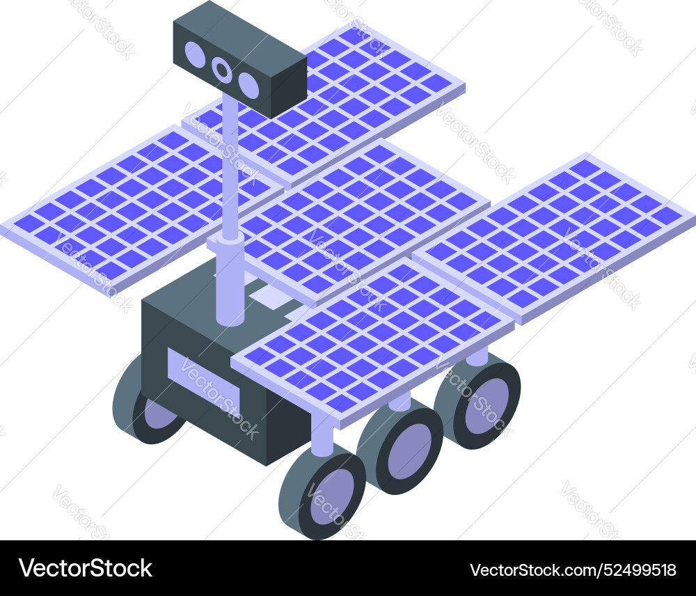 Modern mars rover exploring surface using solar Vector Image