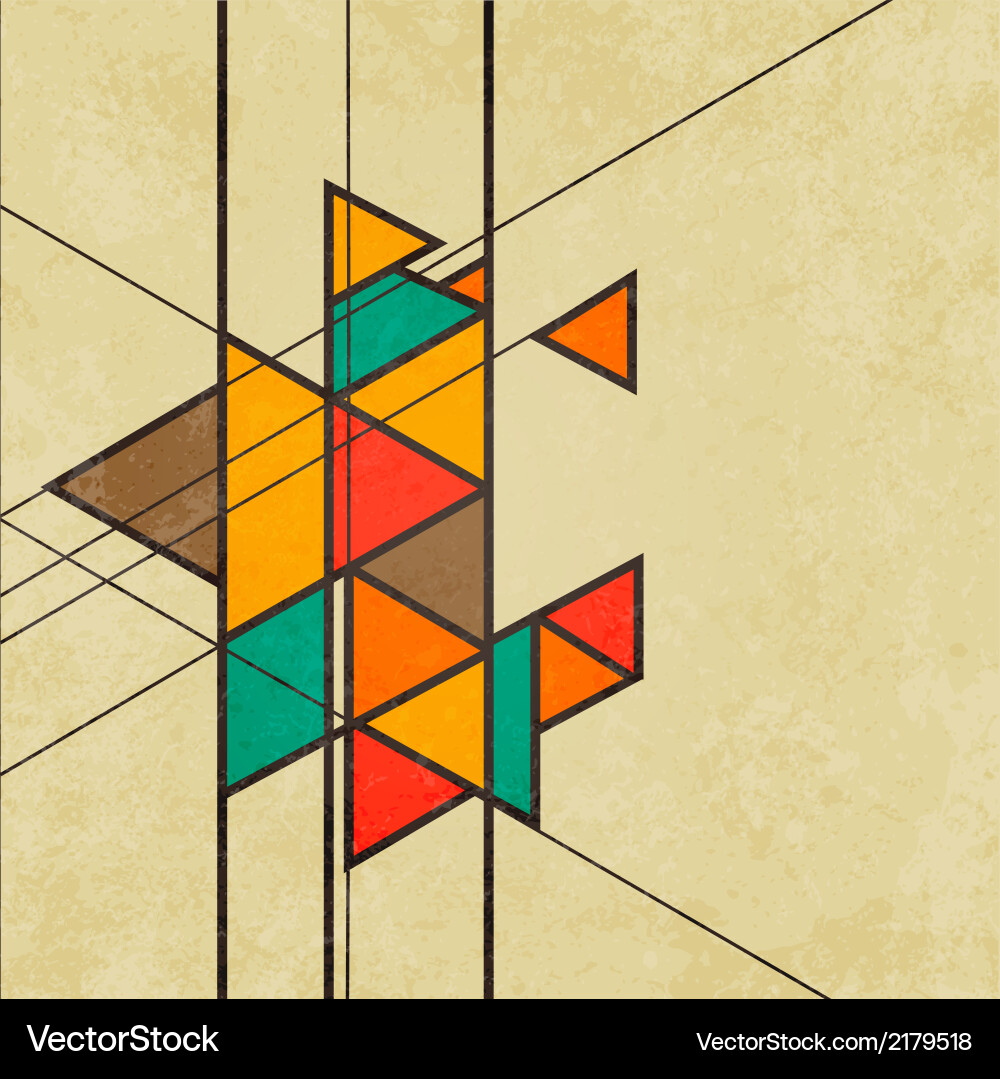 Retro Triangular Geometric Background Vector Image