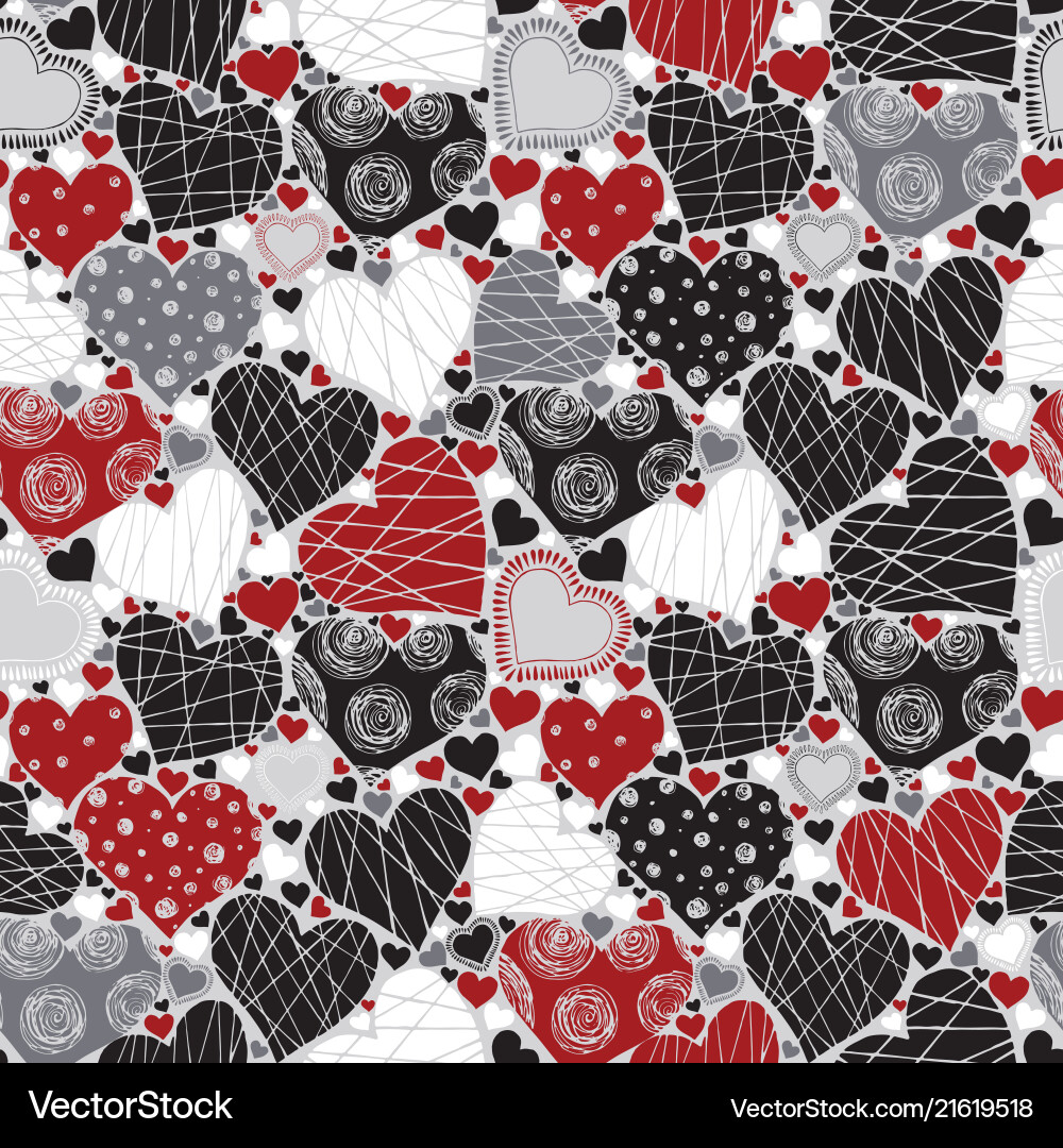 Seamless pattern with hearts Vector Image