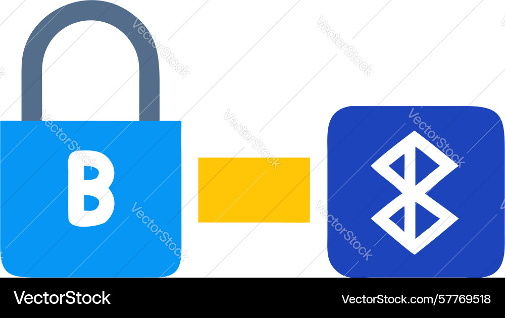 Secure wireless devices bluetooth security lock vector image