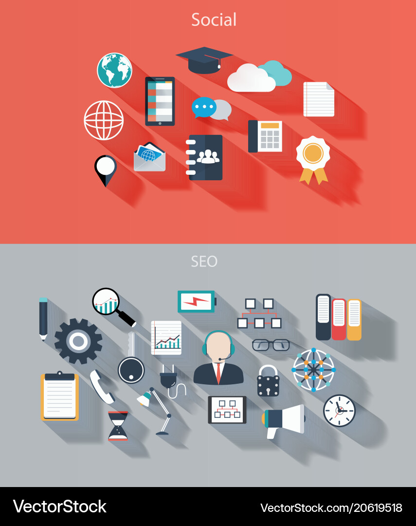 Set of flat icons for web and mobile devices Set of flat icons for web and mobile devices vector image