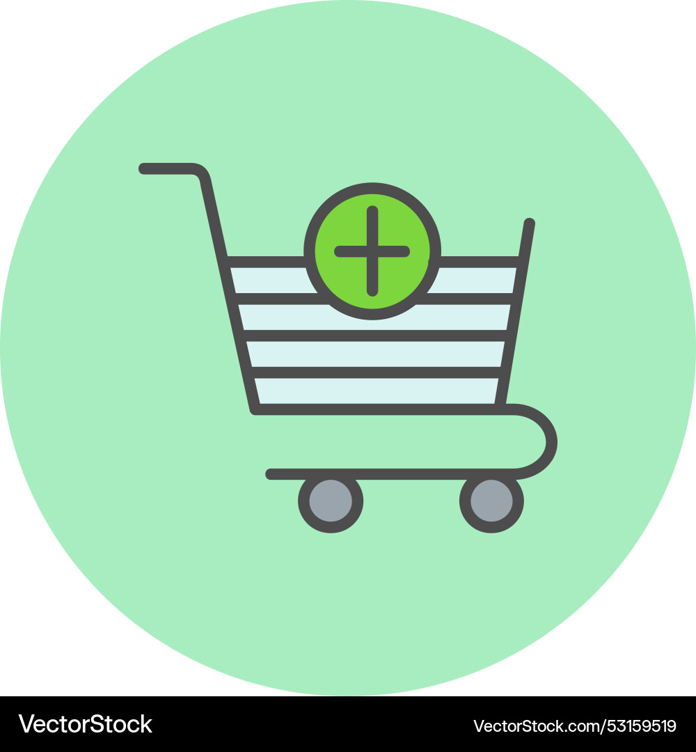 Add to cart line filled circle icon Vector Image