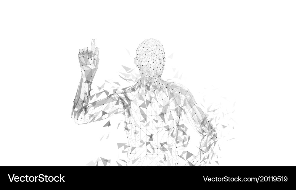 Conceptual abstract man pointing finger up Vector Image