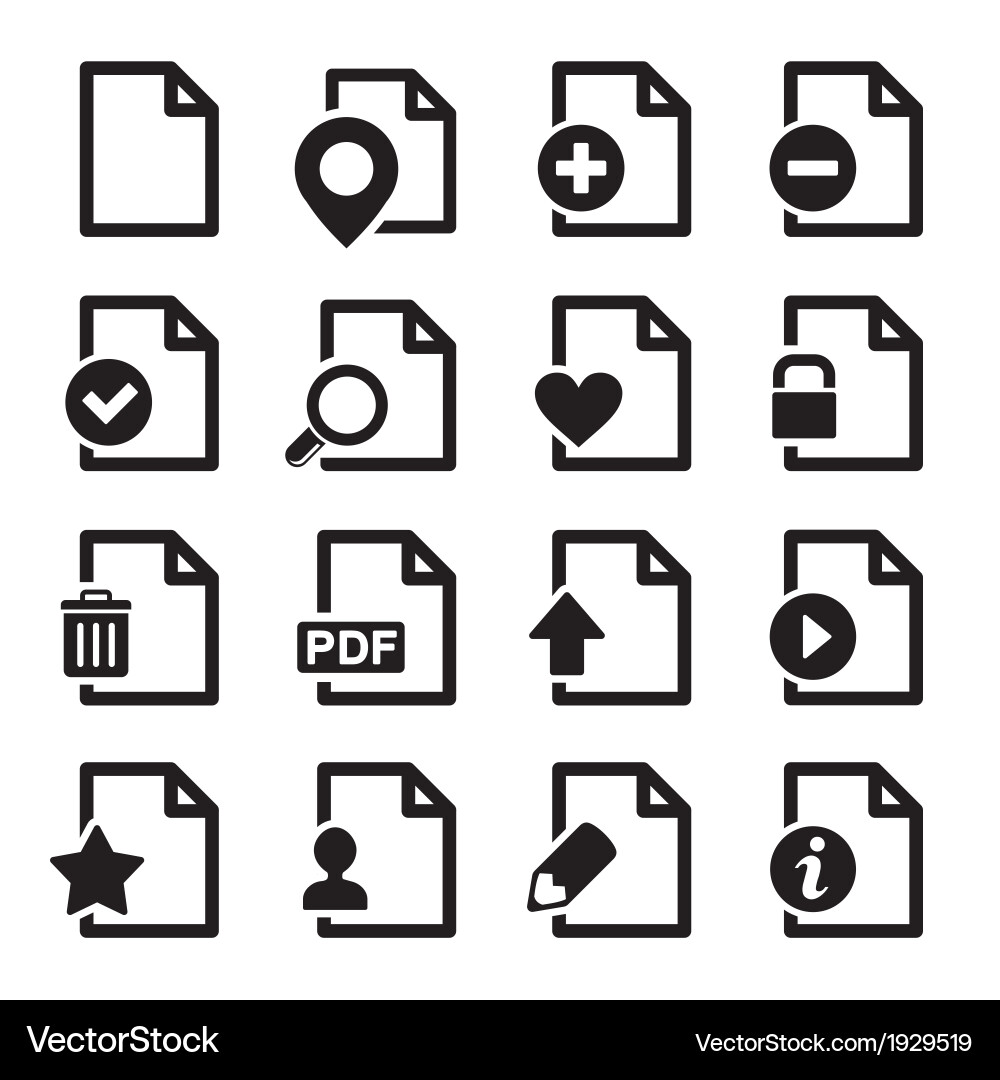 Document Icons - Collection Vector Image
