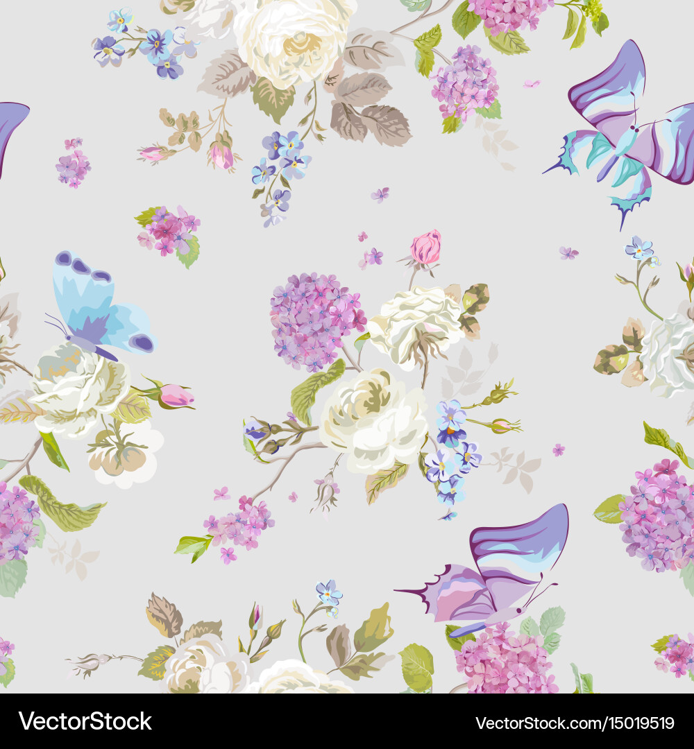 Floral Butterfly Pattern vector image