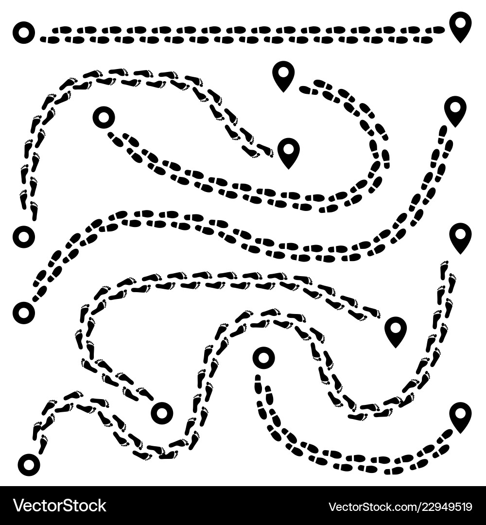 Fußspuren Fußstapfen Wanderweg Vektor Bild